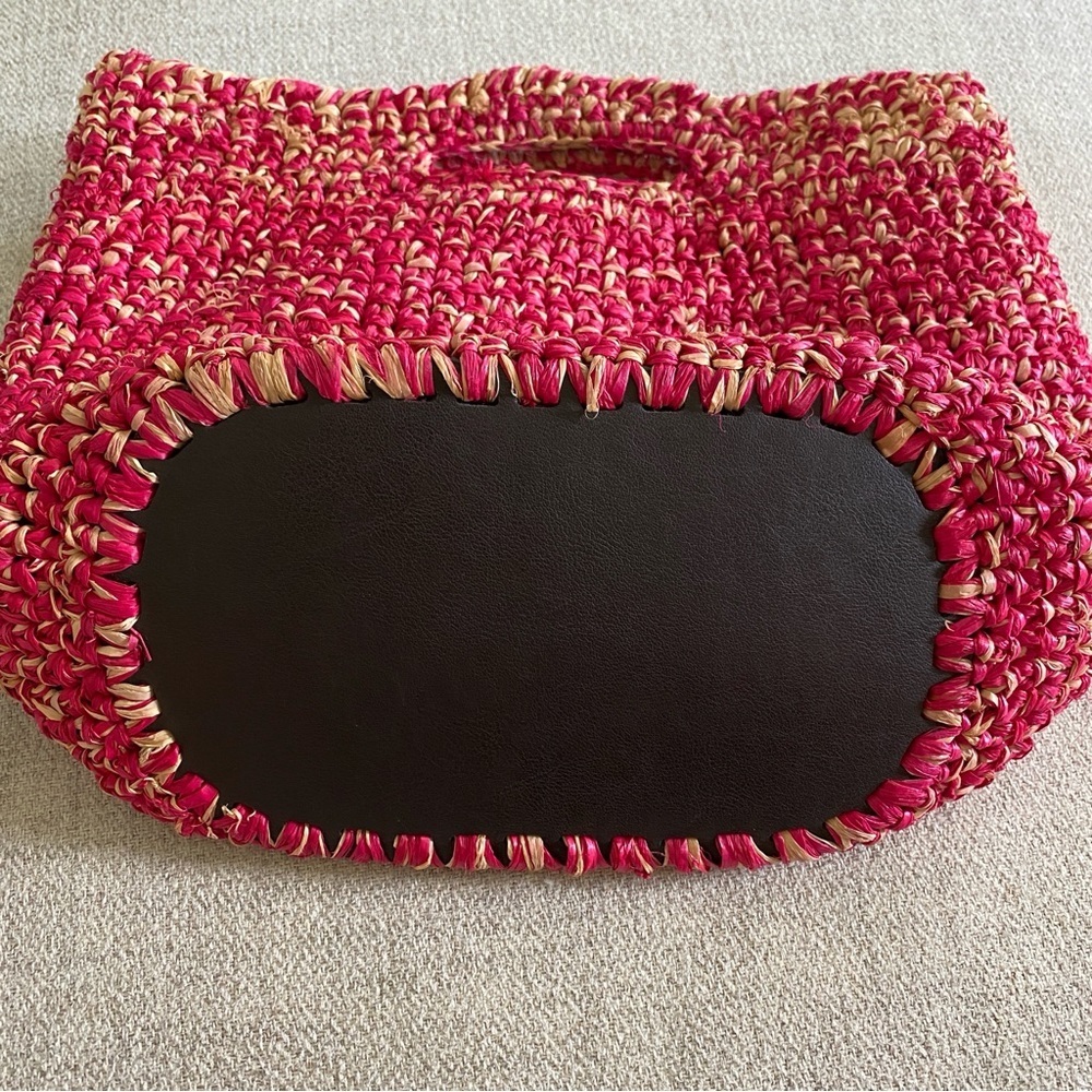 Handwoven Pink and Tan Tote Bag - Picture 3 of 5